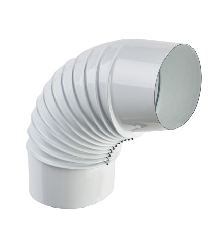 CURVA PORCELLANATA PIEGHETTATA 90 D 12CM BIANCO CLASSIC