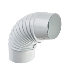 CURVA PORCELLANATA PIEGHETTATA 90 D 15CM BIANCO CLASSIC