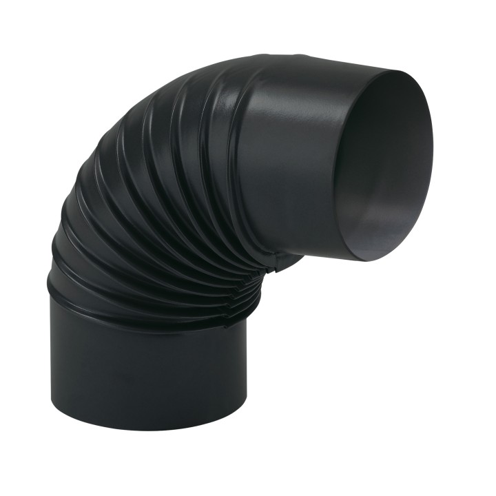 CURVA PORCELLANATA PIEGHETTATA 90 D 13CM NERO OP CLASSIC