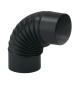 CURVA PORCELLANATA PIEGHETTATA 90 D 15CM NERO OP CLASSIC