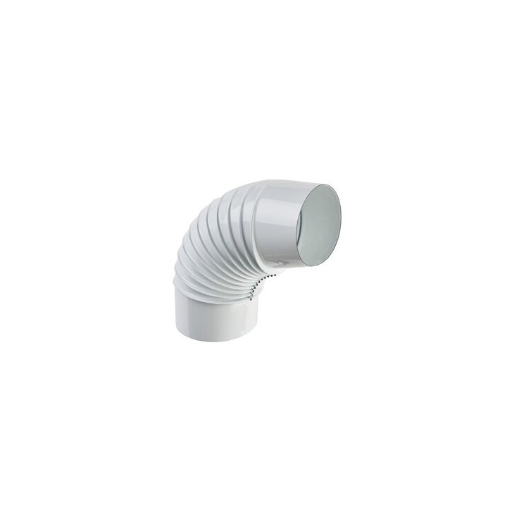 CURVA PORCELLANATA PIEGHETTATA 90 D 12CM BIANCO CLASSIC