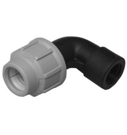GOMITO A 90° C/DERIVAZIONE FEMMINA DIANFLEX RACCORDO PER POLIETILENE 3/4 x 25...