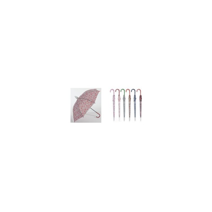 OMBRELLO AUTOMATICO LUNGO DONNA C/BICCH. ASSORTITO