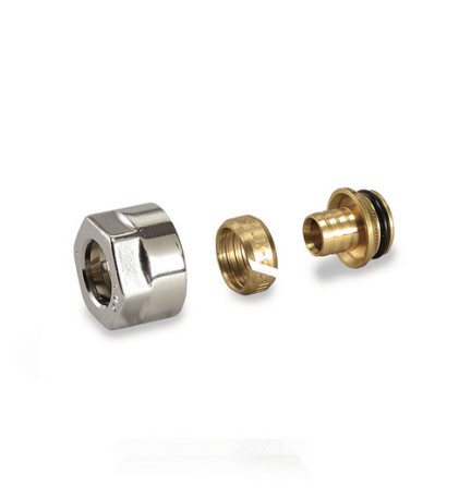 RACCORDO CROMATO PER TUBO RAME FILETTO EUROCONO D. 12 mm