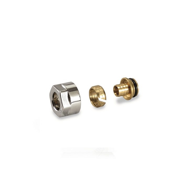 RACCORDO CROMATO PER TUBO RAME FILETTO EUROCONO D. 12 mm