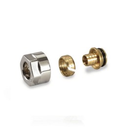 RACCORDO CROMATO PER TUBO POLIETILENE MULTISTRATO 16x2
