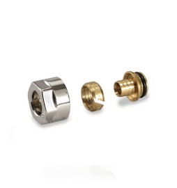 RACCORDO CROMATO PER TUBO POLIETILENE MULTISTRATO 16x2