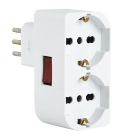 ADATTATORE SPINA 10A 2 PRESE UNIV. SALVASP C/INT.