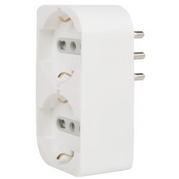 ADATTATORE SPINA 16A 2 PRESE UNIVERSALI SALVASPAZ