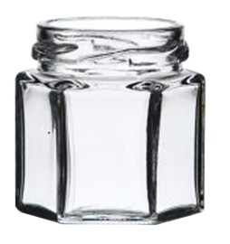 VASO VETRO 'BOCCACCIO' PER ALIMENTI TIPO 'ESAGONALE 45 ml - imbocc. Ø 43 mm