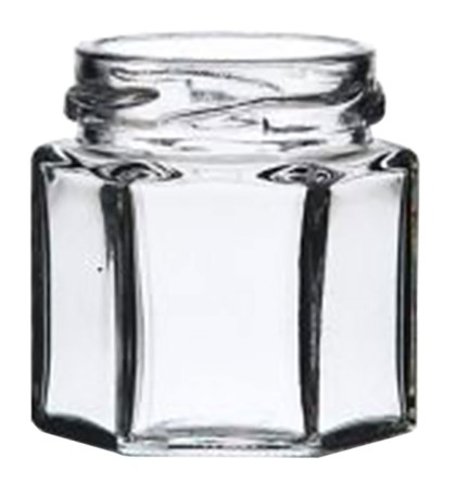 VASO VETRO 'BOCCACCIO' PER ALIMENTI TIPO 'ESAGONALE 45 ml - imbocc. Ø 43 mm