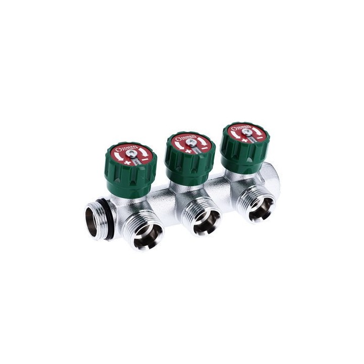 COLLETTORE 90° FASATO CON VITONI E DISCHETTO EK EUROCONO 3/4 2 vie 3/4 EK
