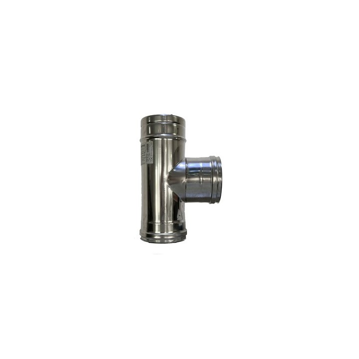 C RACCORDO A T INOX DOP PARETE D 8/13 CM