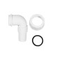 PIPETTA CURVA PER SCARICO LAVATRICE LAVASTOVIGLIE PP 1" Bianco