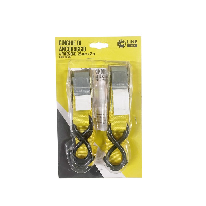 C SET 2/CINGHIE ANCORAGGIO PRESSIONE 25MM 2MT S
