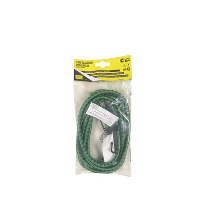 C SET 2 FUNI ELASTICHE D.8 C/2 GANCI FE 120 VERDE