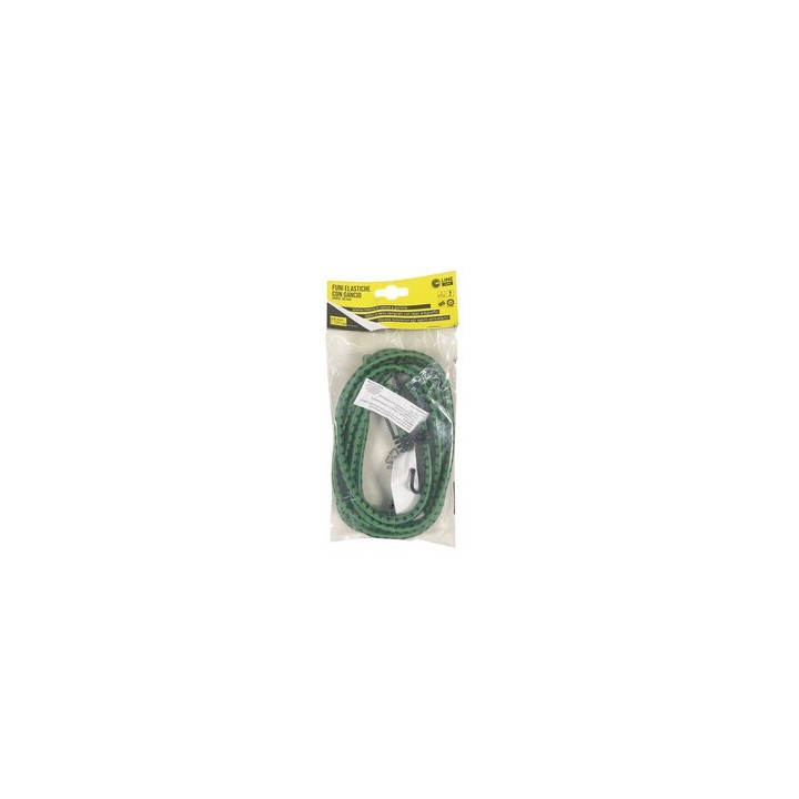 C SET 2 FUNI ELASTICHE D.8 C/2 GANCI FE 120 VERDE