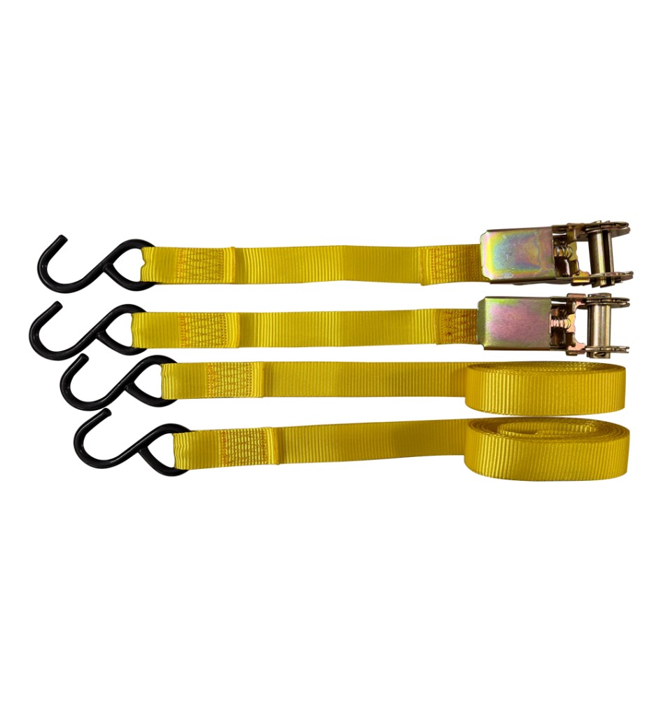 NASTRO DI ANCORAGGIO AD UNCINO mt. 4,5 x mm 25 - port.350 kg - pz.2 / con cricchetto