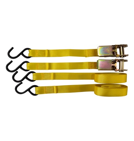 NASTRO DI ANCORAGGIO AD UNCINO mt. 4,5 x mm 25 - port.350 kg - pz.2 / con cricchetto