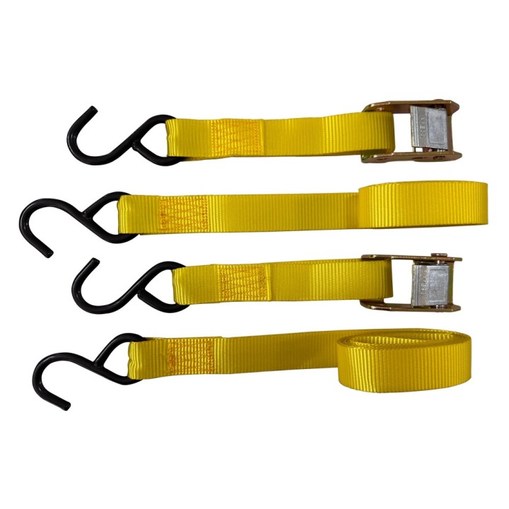 NASTRO DI ANCORAGGIO AD UNCINO CON FIBBIA mt. 2 x mm 25 - port.250 kg - pz.2 / con fibbia