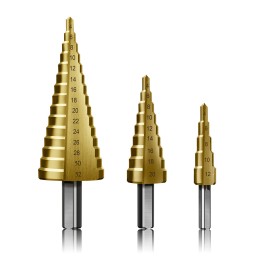 FRESA CONICA A GRADINI HSS IN SET 3 pezzi