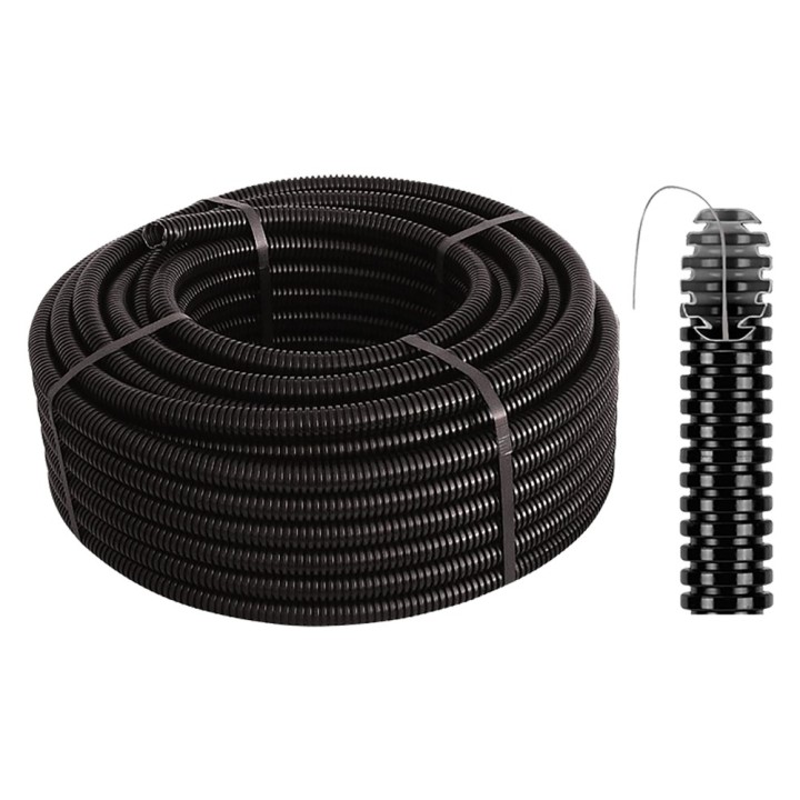TUBO CORRUGATO PIEGHEVOLE CON TIRAFILO ø 16 - mt.100
