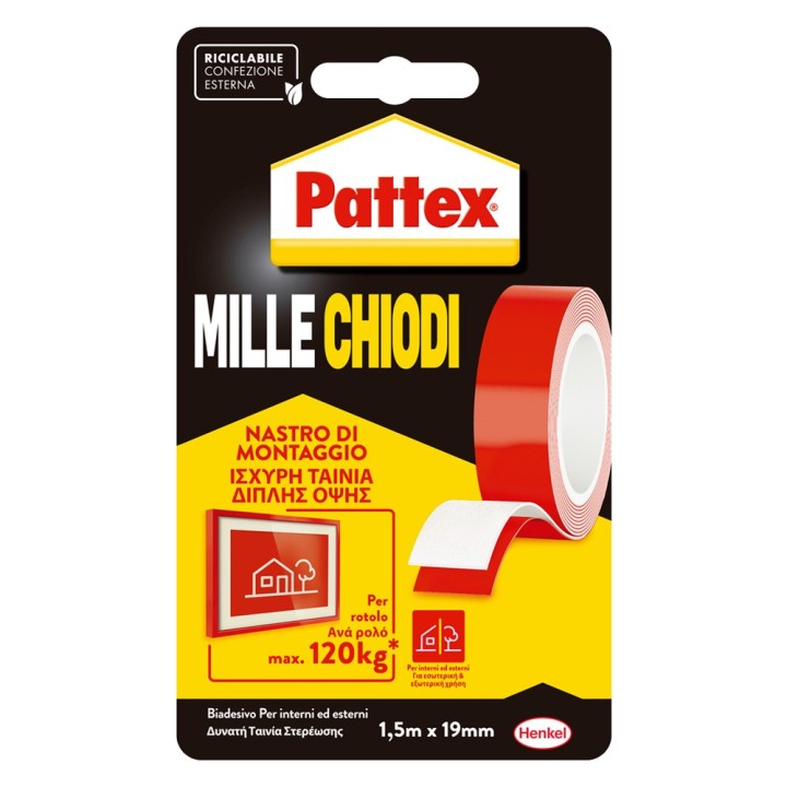 NASTRO BIADESIVO 'MILLECHIODI' mm 19 x 1,5 mt