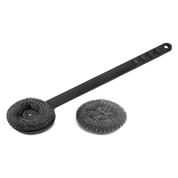 SPAZZOLA PER GRIGLIE CON SPUGNA ACCIAIO cm. 45