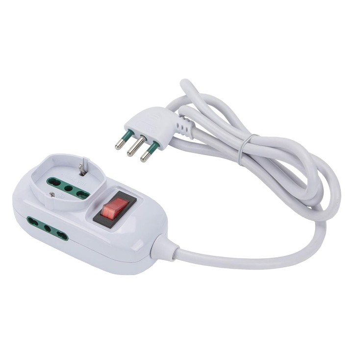 MULTIPRESA MINI 'TRIAX ECO' mt. 1,2 - colore bianco