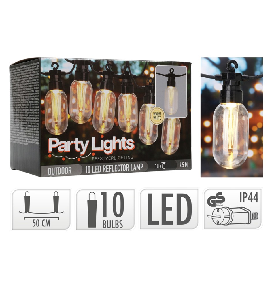 LUMINARIA 'PARTY LIGHTS' cavo mt.9,5 - 10 lampade