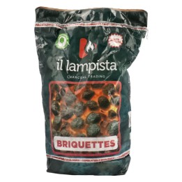BRICCHETTE DI CARBONE VEGETALE PER GRILL 'IL LAMPISTA' Kg 3 ca.