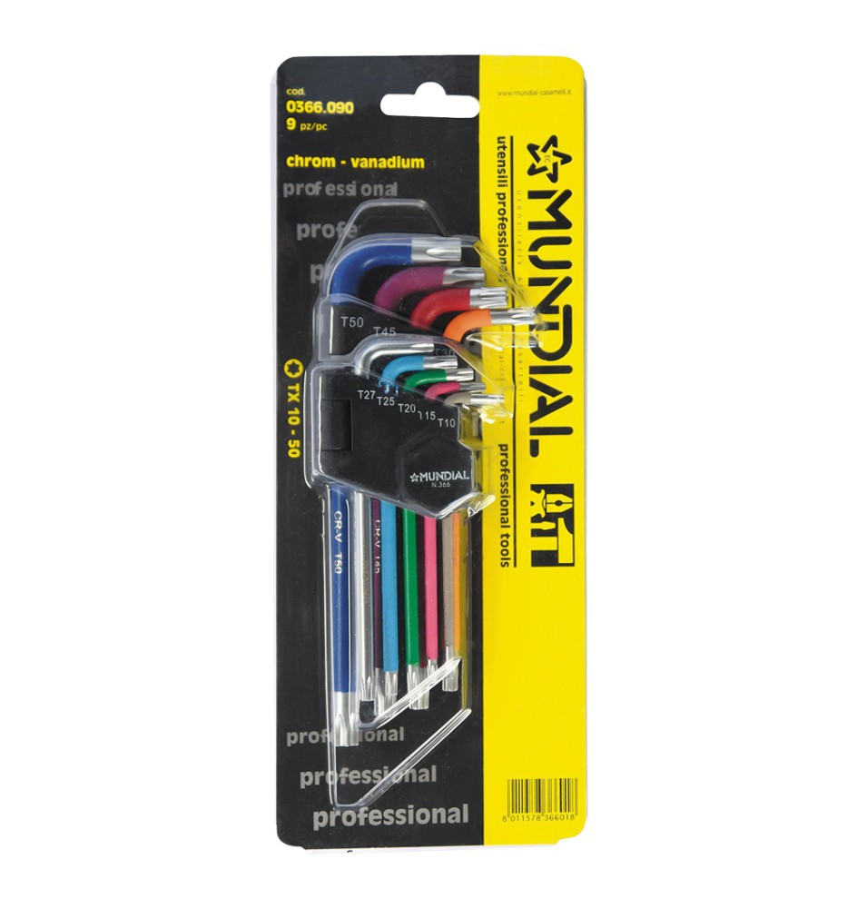 CHIAVI TORX LUNGHE IN SERIE (T10-T50) 9 pezzi