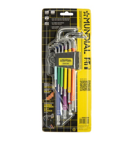 CHIAVI TORX PLASTIFICATE EXTRA LUNGHE IN SERIE (T10-T50) 9 pezzi