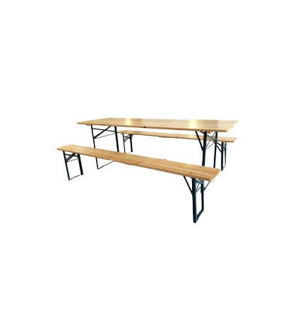 C SET BIRRERIA C/PANCHE LEGNO/METALLO 220X70X76CM
