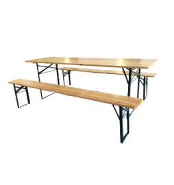 C SET BIRRERIA C/PANCHE LEGNO/METALLO 220X80X76CM
