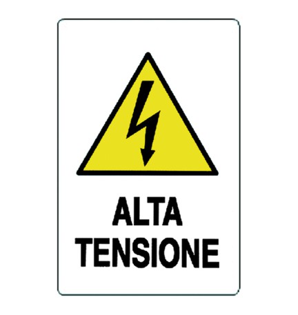 CARTELLO 'ALTA TENSIONE' cm 20 x 30