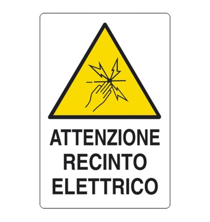 CARTELLO 'ATTENZIONE RECINTO ELETTRICO' cm 20 x 30