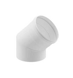 CURVA 45° IN ACCIAIO AISI 304L PER CAPPE Diam. 130 Bianco