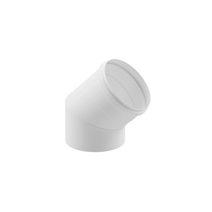 CURVA 45° IN ACCIAIO AISI 304L PER CAPPE Diam. 140 Bianco