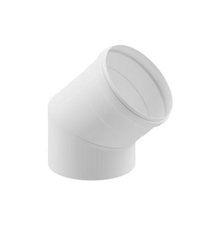 CURVA 45° IN ACCIAIO AISI 304L PER CAPPE Diam. 150 Bianco