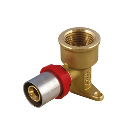 RACCORDO A PRESSARE CURVO CON FLANGIA 3 FORI '1656DFCT' 16 x 2 x 1/2 - femmina