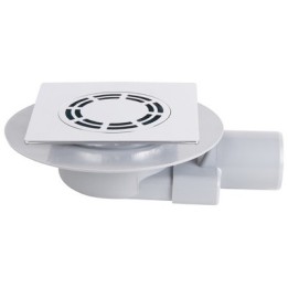 PILETTA SIFONATA INGOMBRO RIDOTTO PIASTRA QUADRA SENZA TELO cm 15x15