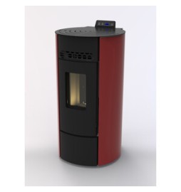 C STUFA PELLET ROUND ARGE 9 BORDEAUX