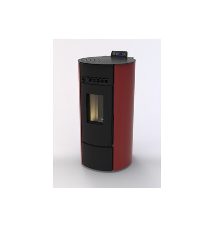 C STUFA PELLET ROUND ARGE 9 BORDEAUX