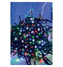 CATENA LUMINOSA A BATTERIA 60 LED C/GIOCH MULTICOL