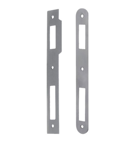 CONTROPIASTRA PER SERRATURA 'PATENT' B.Q. nichelato - interasse 70 mm