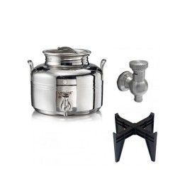 BIDONCINO IN ACCIAIO INOX SANSONE PER ALIMENTI C/RUBINETTO E PIEDI lt. 2