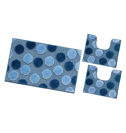 TAPPETO BAGNO 'IOS' set 3 pezzi - azzurro cielo