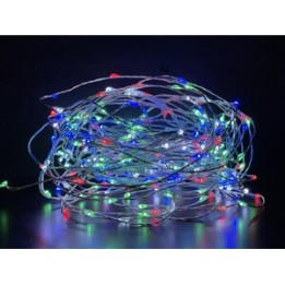 CATENA LUMINOSA A BATTERIA 100 GOCCE LED MULTICOL