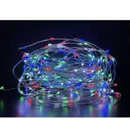 CATENA LUMINOSA A BATTERIA 100 GOCCE LED MULTICOL